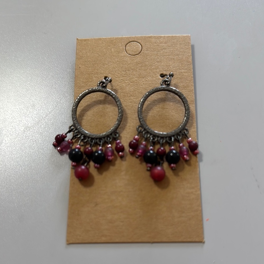 Elegant Beaded Hoop Earrings